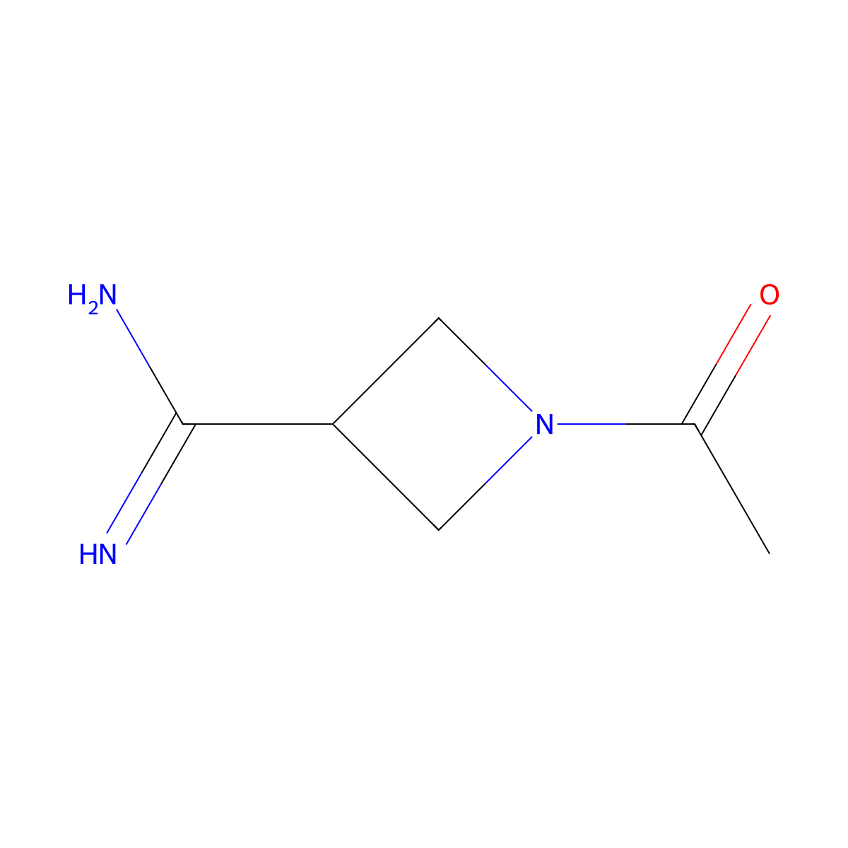1-Acetylazetidine-3-carboximidamide molecular structure, CAS 2694725-19-2