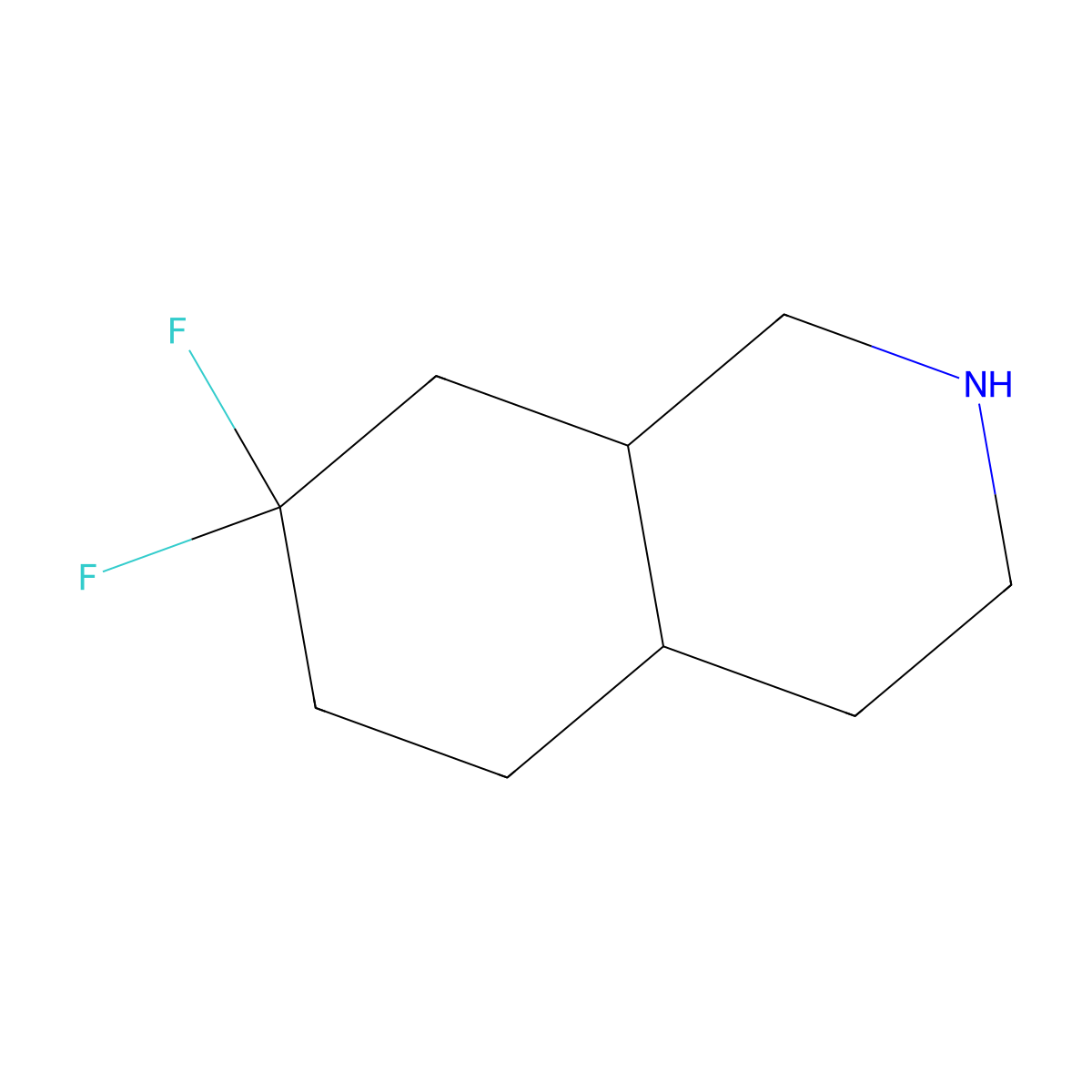 7,7-Difluoro-decahydroisoquinoline molecular structure, CAS 2694725-21-6
