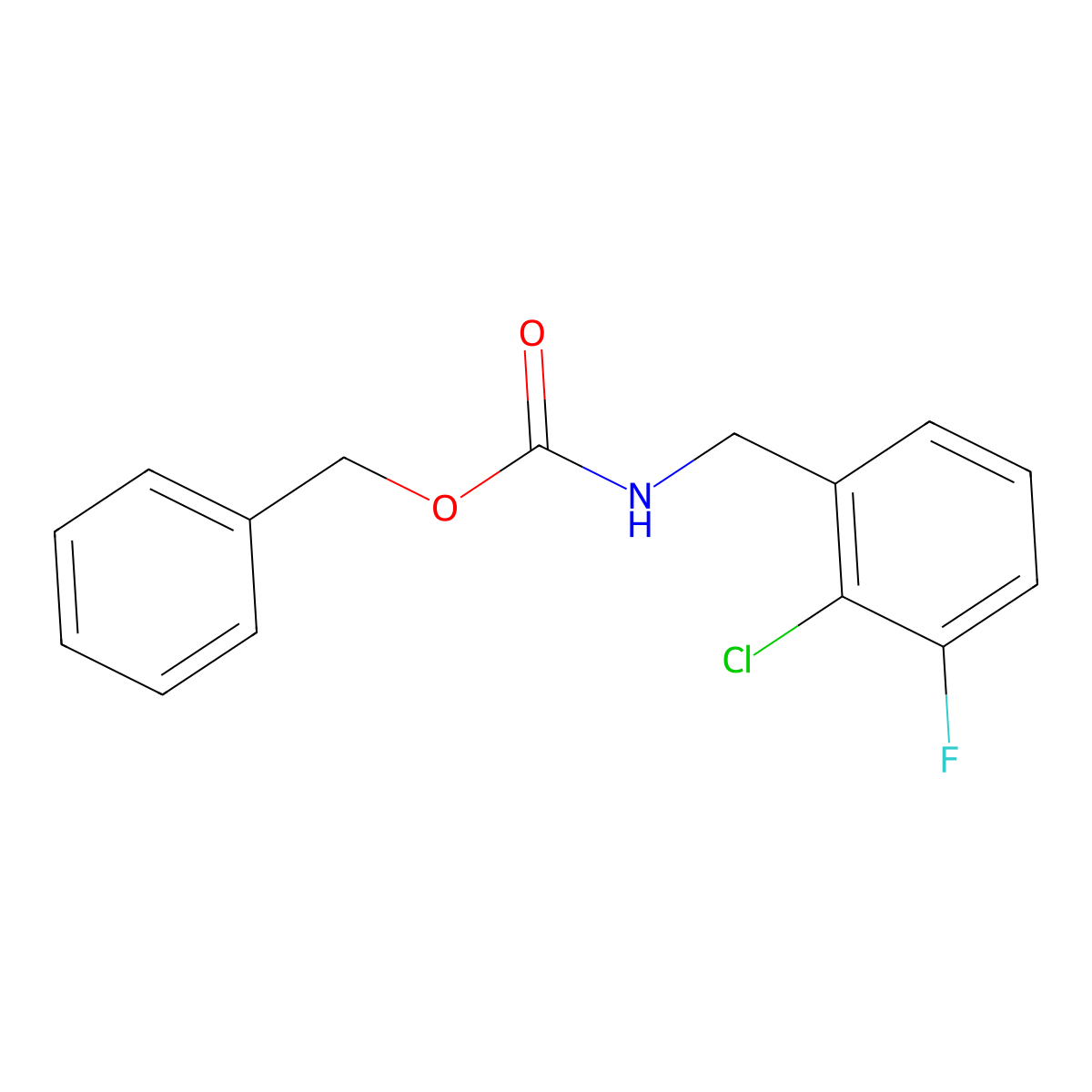 benzyl N-[(2-chloro-3-fluorophenyl)methyl]carbamate molecular structure, CAS 2694725-33-0