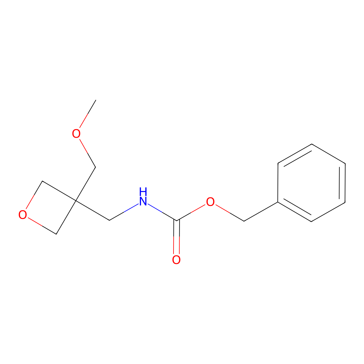 benzyl N-{[3-(methoxymethyl)oxetan-3-yl]methyl}carbamate molecular structure, CAS 2694725-34-1