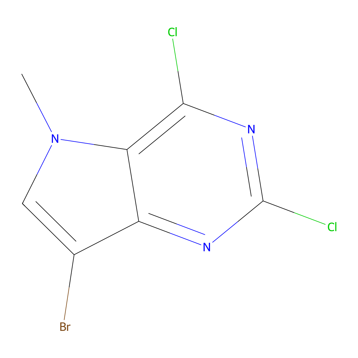 7-bromo-2,4-dichloro-5-methyl-5H-pyrrolo[3,2-d]pyrimidine molecular structure, CAS 2694725-36-3