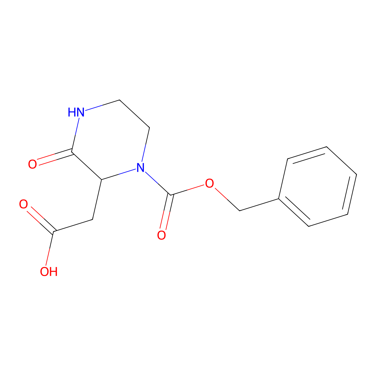 2-{1-[(Benzyloxy)carbonyl]-3-oxopiperazin-2-yl}acetic acid molecular structure, CAS 2694725-42-1