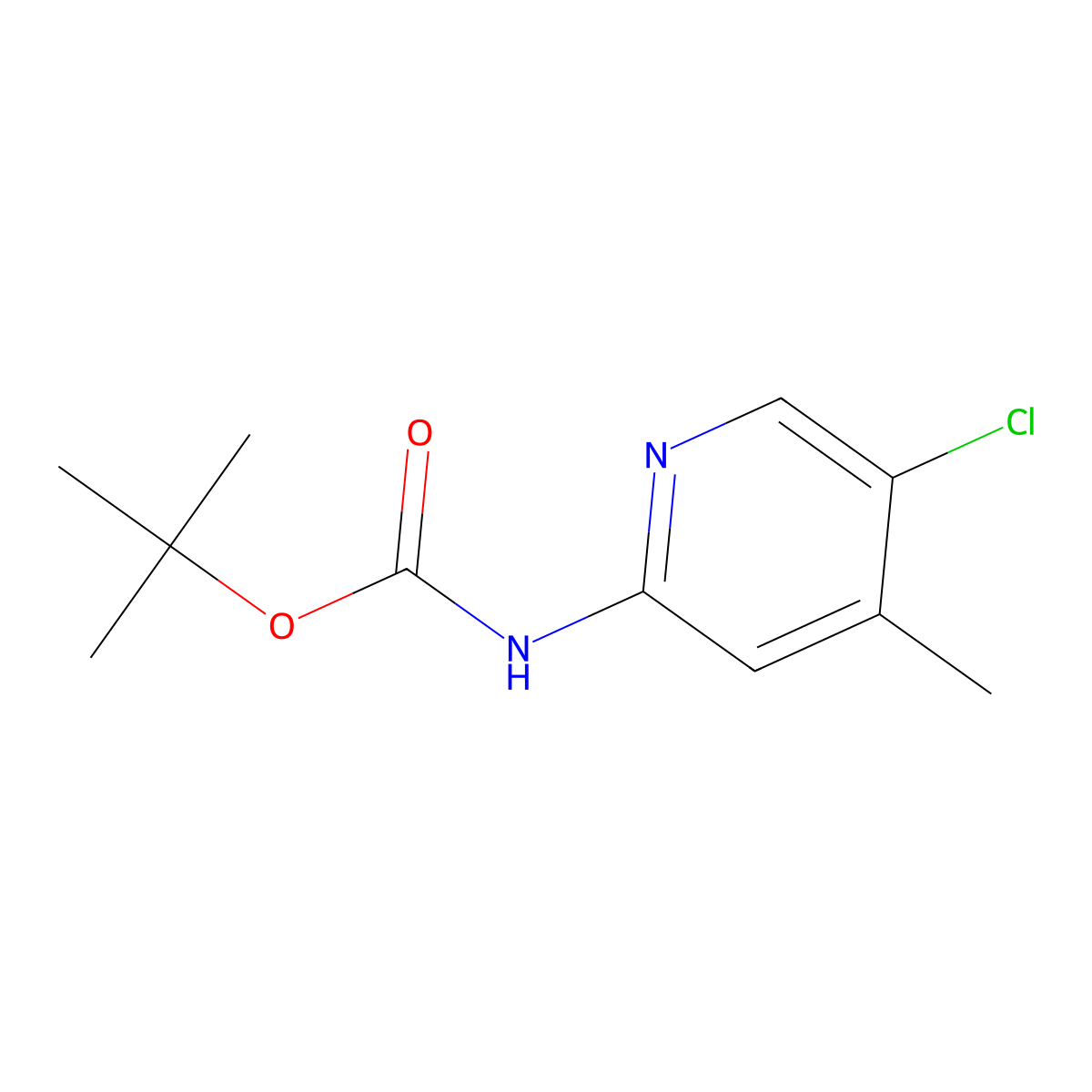 tert-butyl N-(5-chloro-4-methylpyridin-2-yl)carbamate molecular structure, CAS 2694725-54-5