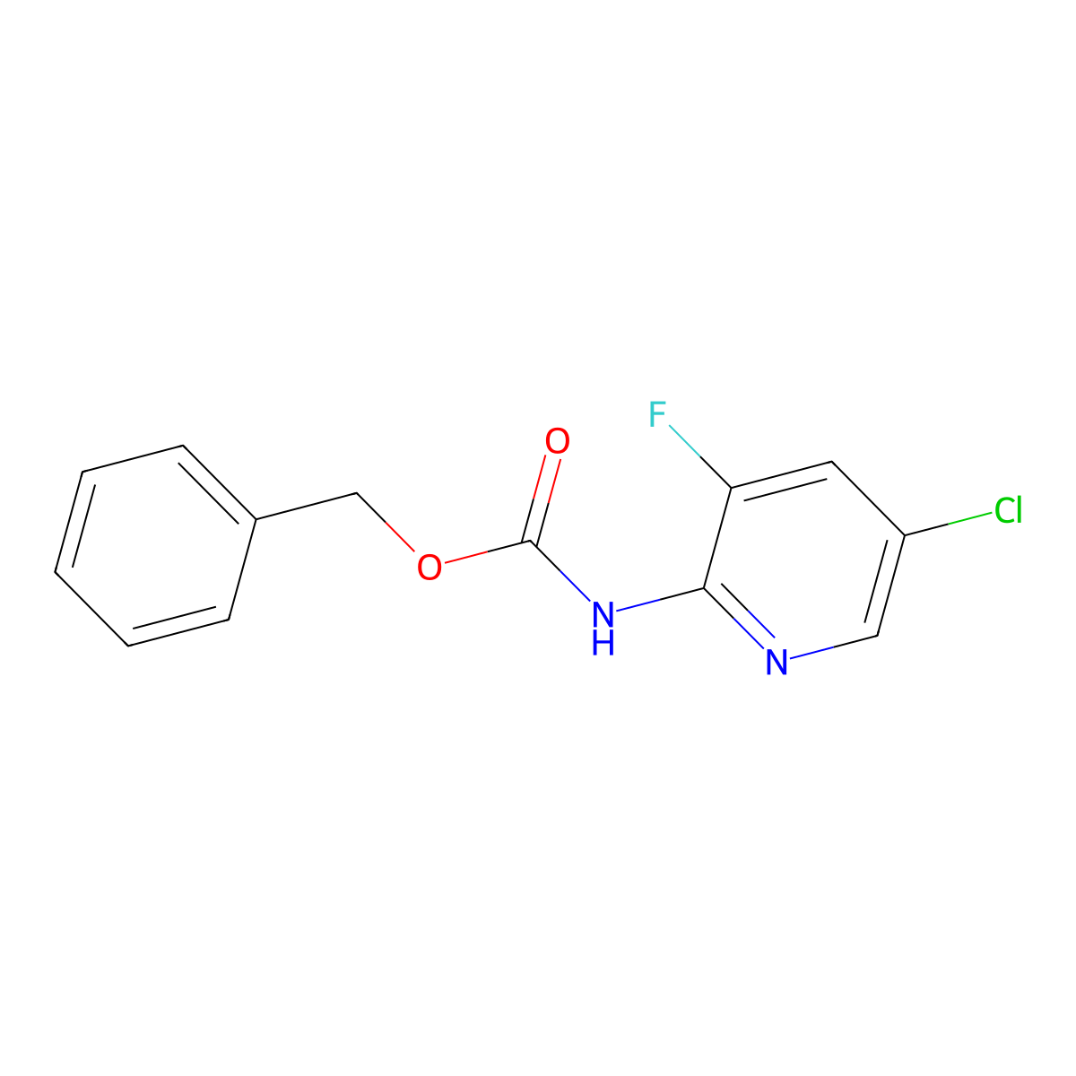 benzyl N-(5-chloro-3-fluoropyridin-2-yl)carbamate molecular structure, CAS 2694725-60-3