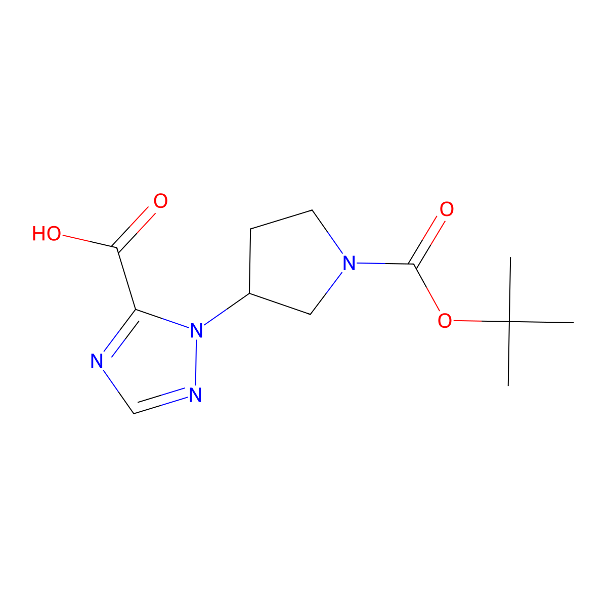 1-{1-[(tert-butoxy)carbonyl]pyrrolidin-3-yl}-1H-1,2,4-triazole-5-carboxylic acid molecular structure, CAS 2694725-62-5
