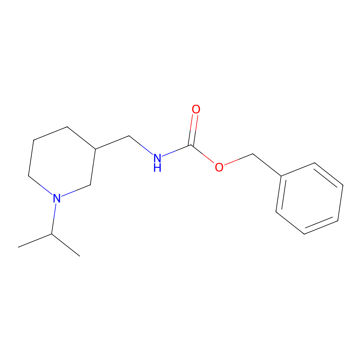 benzyl N-{[1-(propan-2-yl)piperidin-3-yl]methyl}carbamate molecular structure, CAS 2694725-64-7