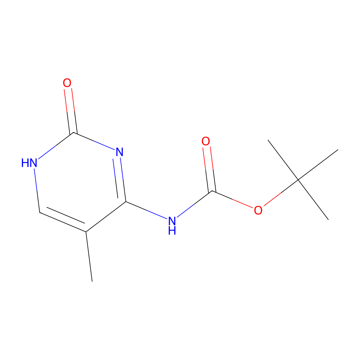 tert-butyl N-(5-methyl-2-oxo-1,2-dihydropyrimidin-4-yl)carbamate molecular structure, CAS 2694725-67-0