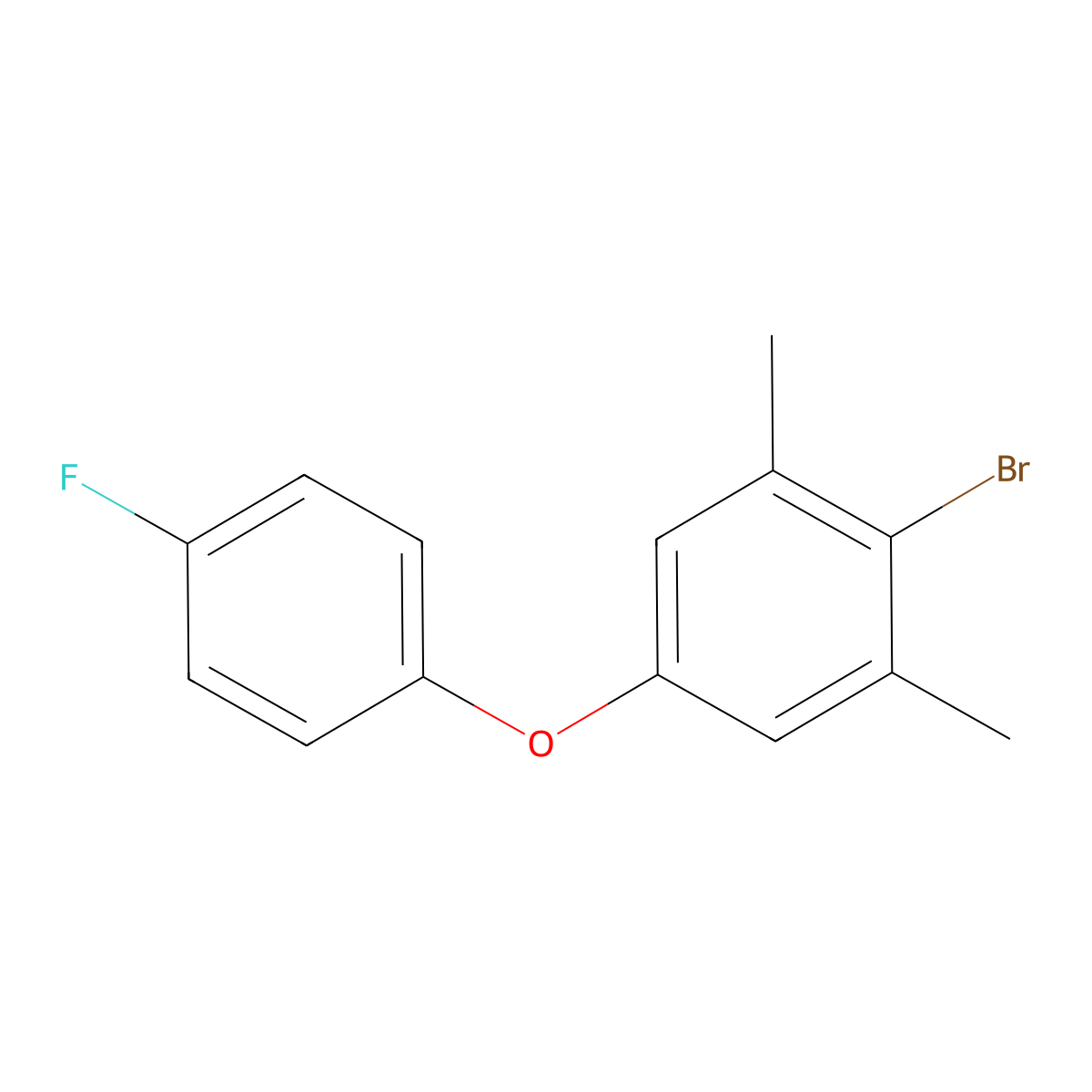 2-Bromo-5-(4-fluorophenoxy)-1,3-dimethylbenzene molecular structure, CAS 2694725-78-3