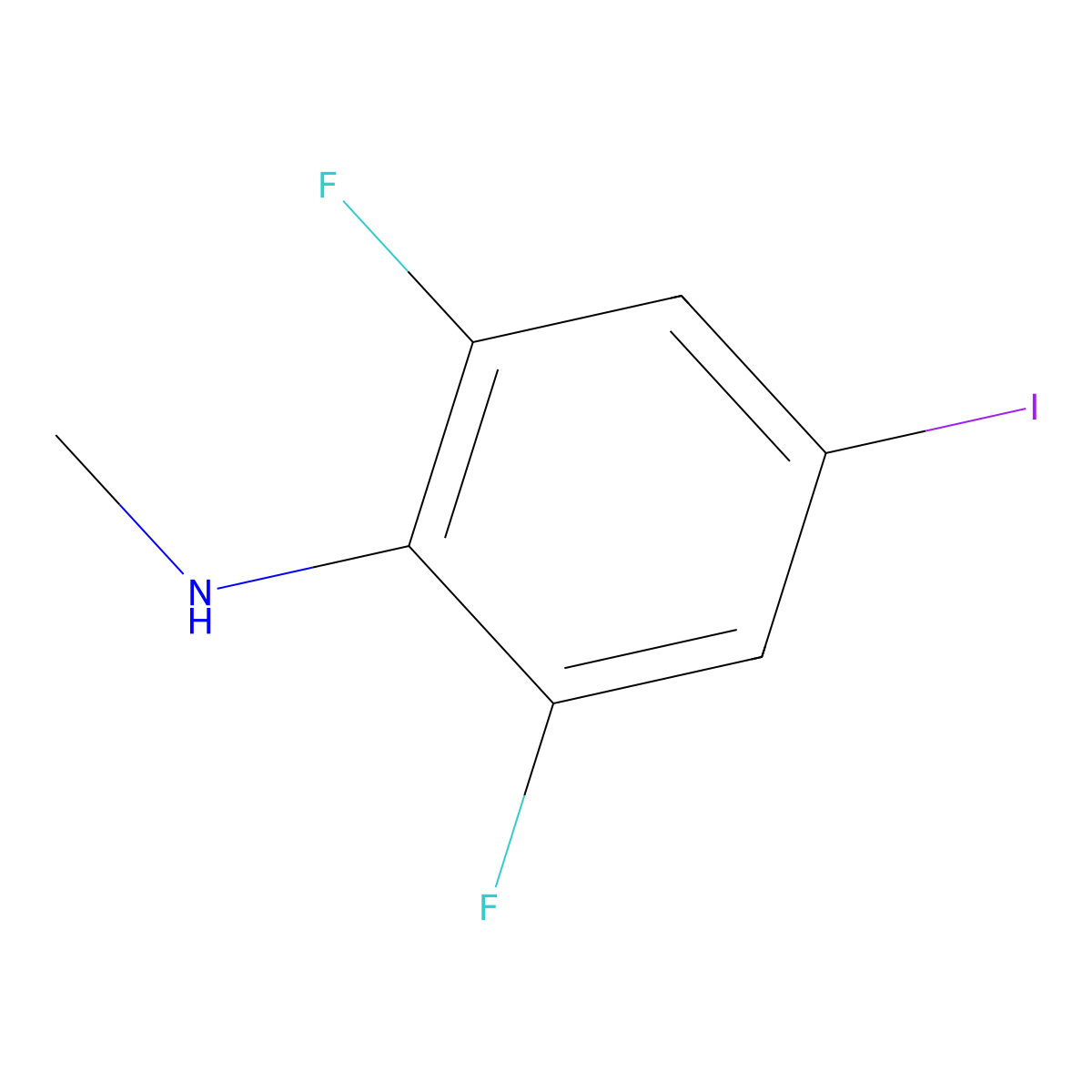 2,6-difluoro-4-iodo-N-methylaniline molecular structure, CAS 2694725-81-8