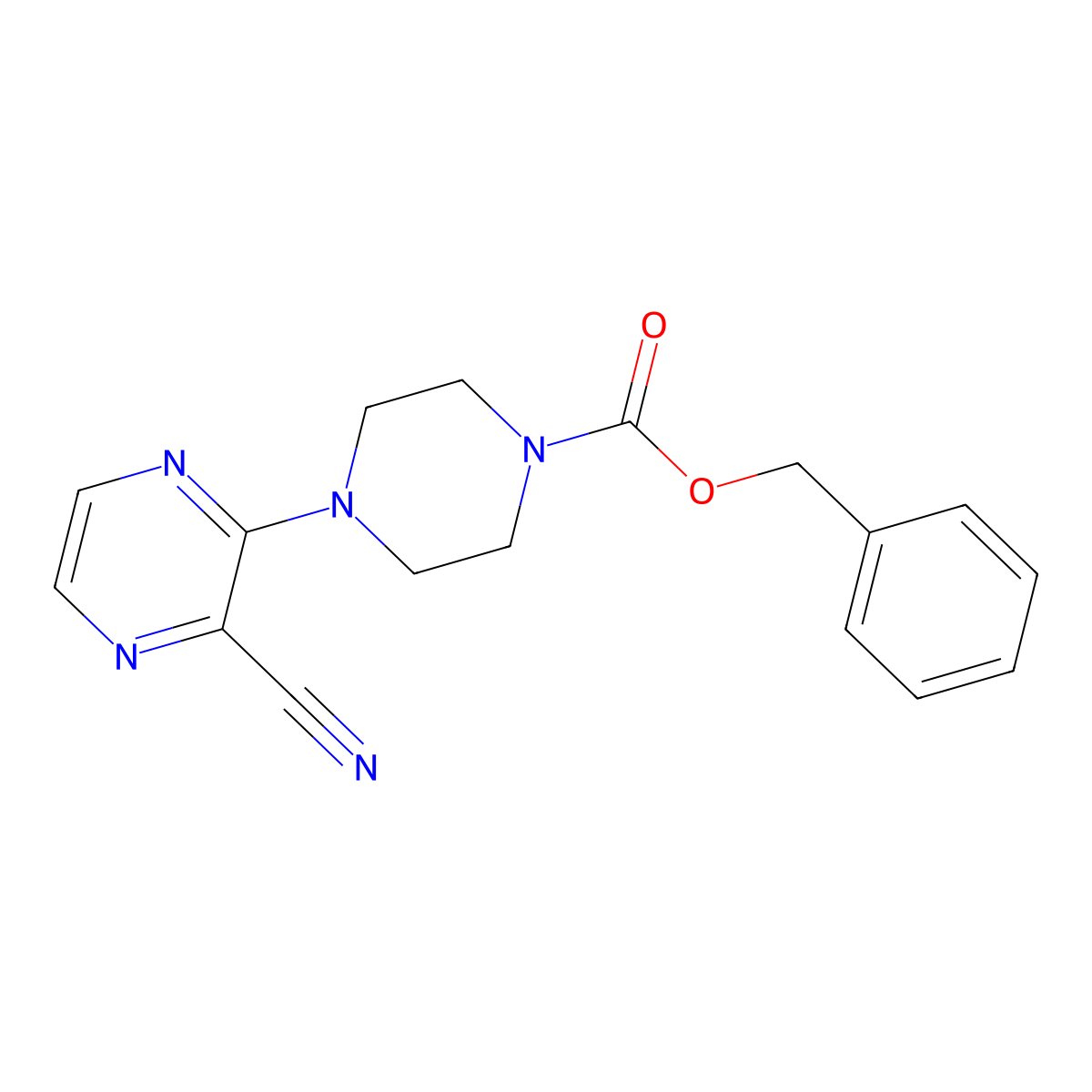 Benzyl 4-(3-cyanopyrazin-2-yl)piperazine-1-carboxylate molecular structure, CAS 2694725-86-3
