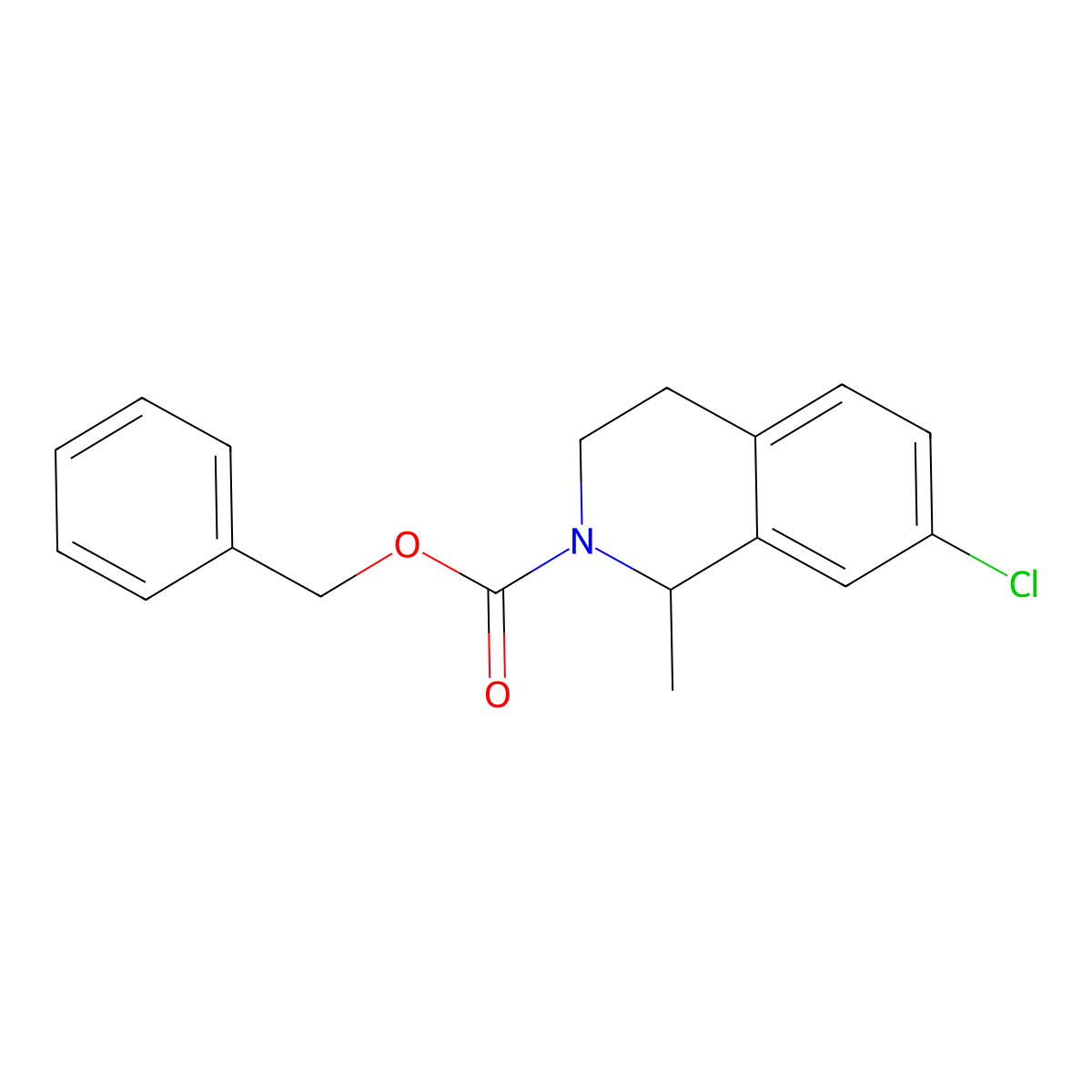 Benzyl 7-chloro-1-methyl-1,2,3,4-tetrahydroisoquinoline-2-carboxylate molecular structure, CAS 2694725-90-9