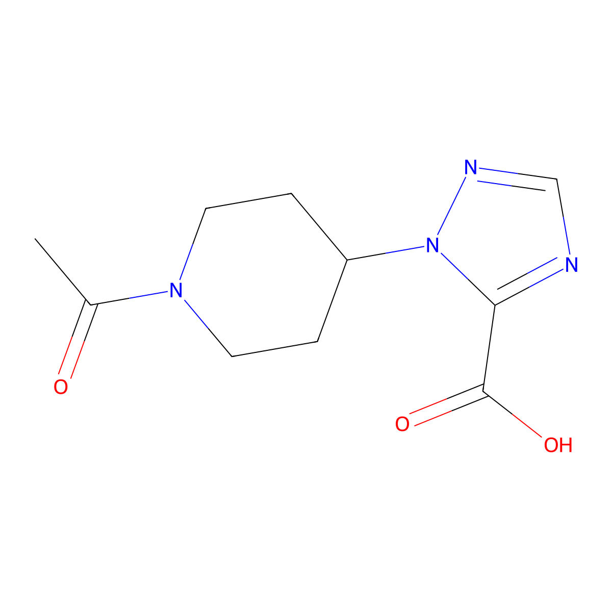 1-(1-acetylpiperidin-4-yl)-1H-1,2,4-triazole-5-carboxylic acid molecular structure, CAS 2694725-99-8