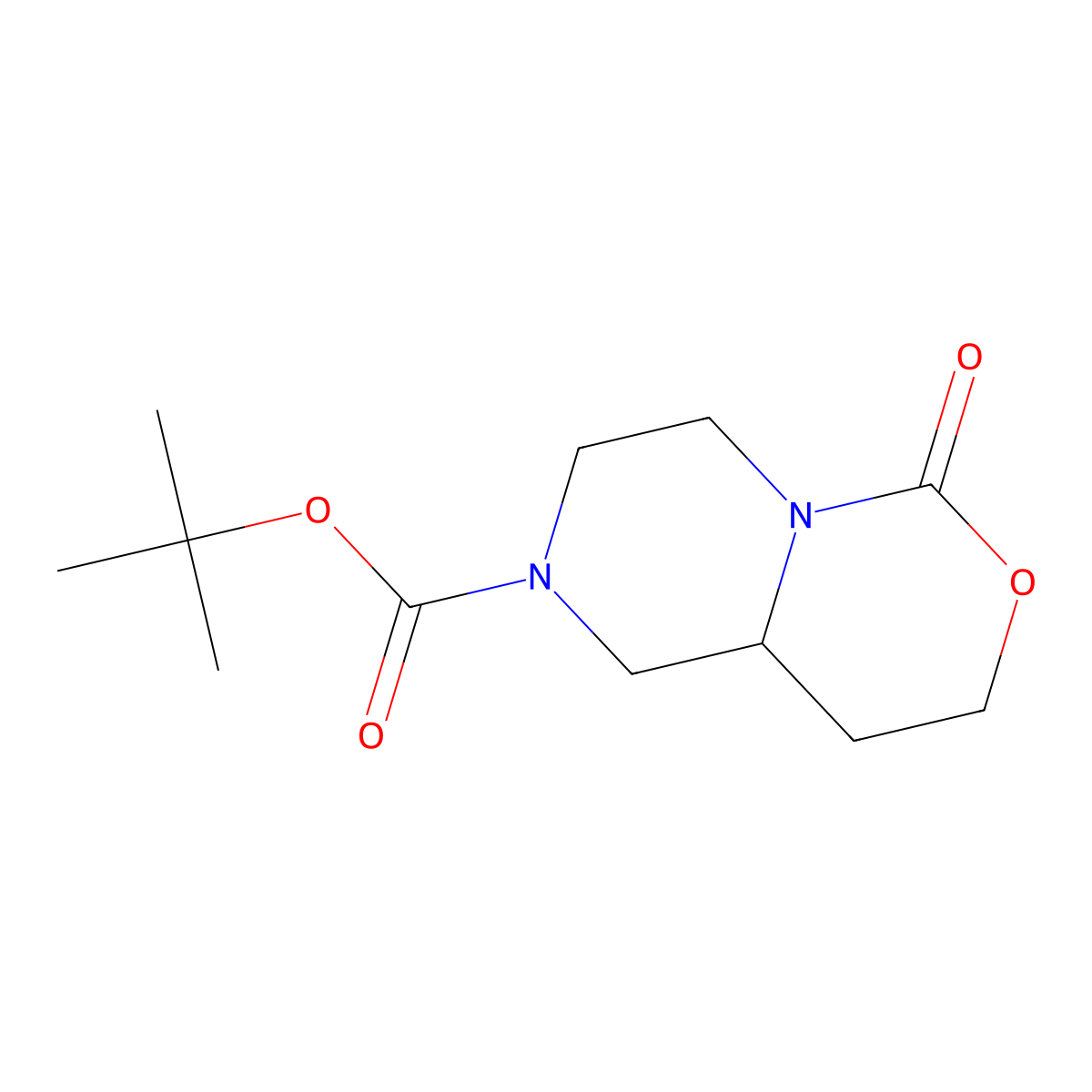 Tert-butyl 6-oxo-octahydropiperazino[1,2-c][1,3]oxazine-2-carboxylate molecular structure, CAS 2694726-03-7