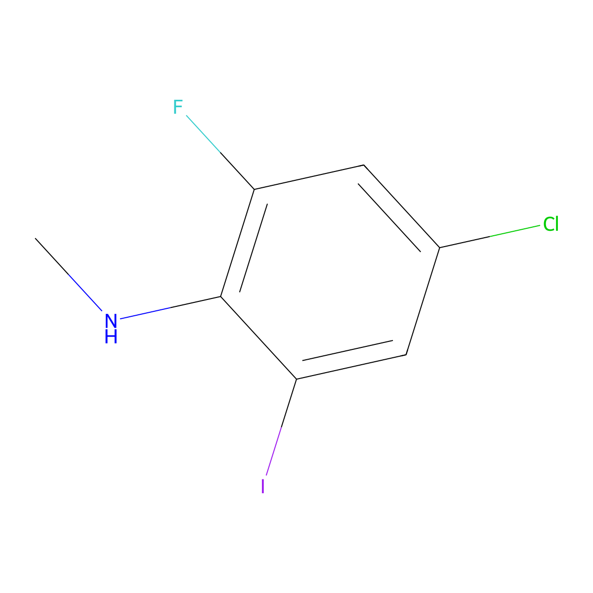 4-chloro-2-fluoro-6-iodo-N-methylaniline molecular structure, CAS 2694726-13-9