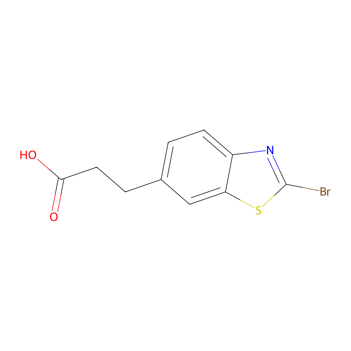 3-(2-Bromo-1,3-benzothiazol-6-yl)propanoic acid molecular structure, CAS 2694727-60-9