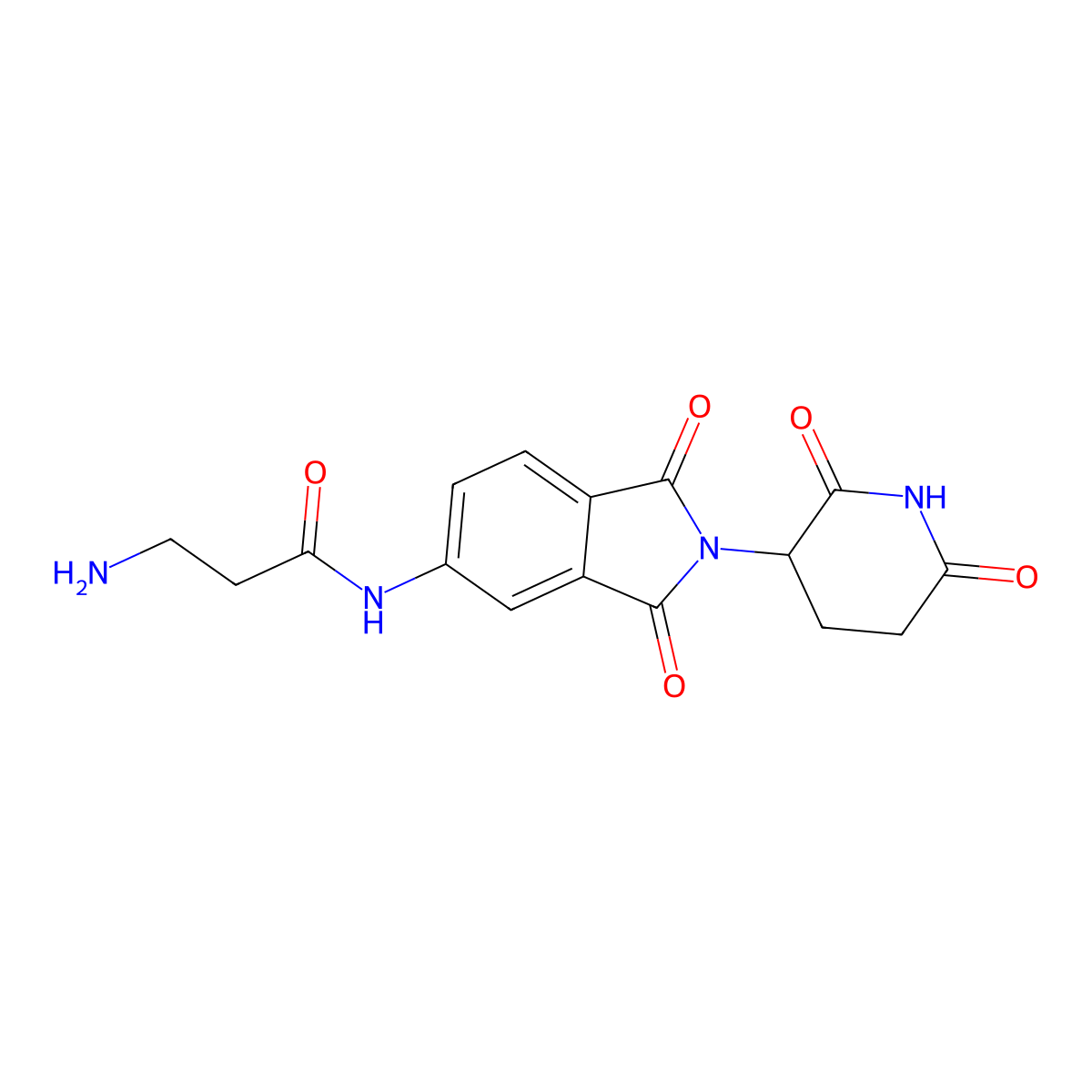 3-amino-N-[2-(2,6-dioxo-3-piperidyl)-1,3-dioxo-isoindolin-5-yl]propanamide molecular structure, CAS 2694727-62-1