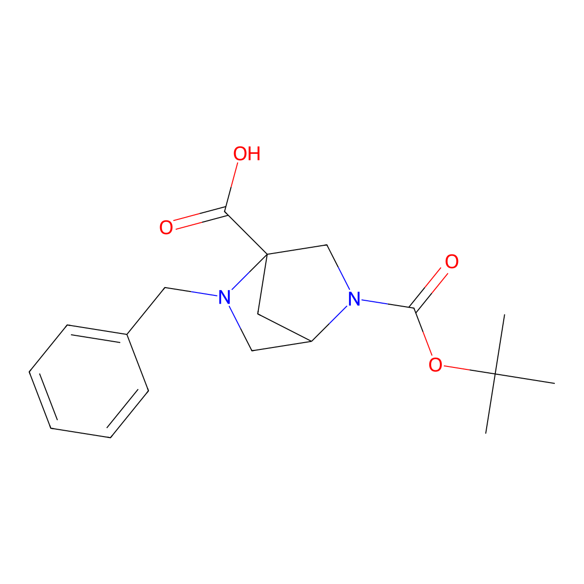 2-Benzyl-5-[(tert-butoxy)carbonyl]-2,5-diazabicyclo[2.2.1]heptane-1-carboxylic acid molecular structure, CAS 2694727-65-4