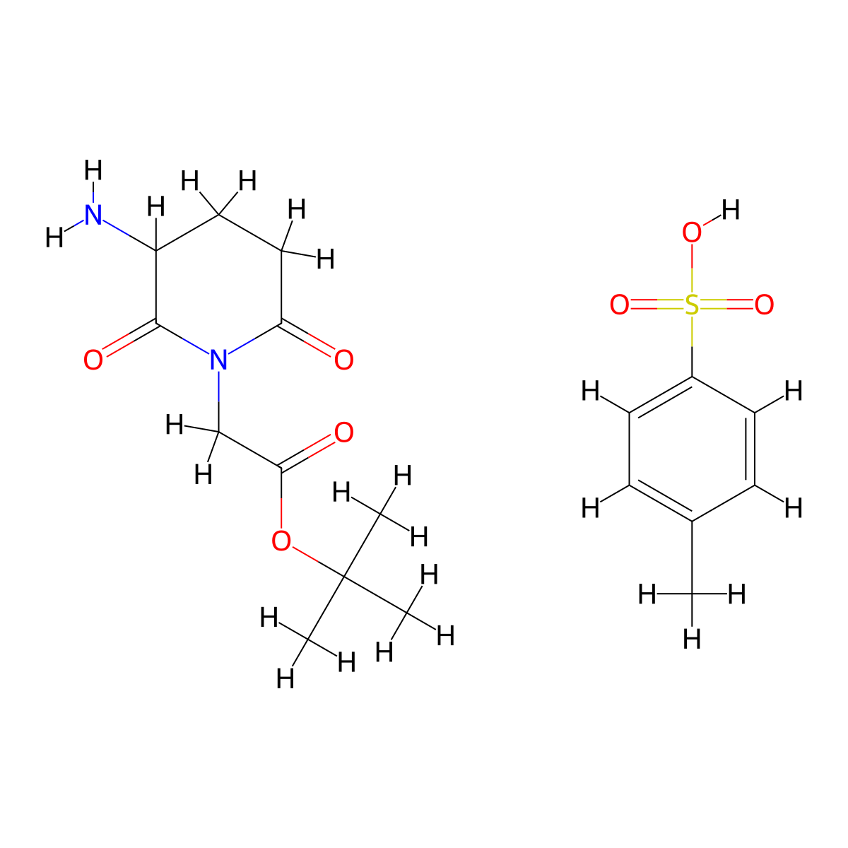 4-Methylbenzene-1-sulfonic acid; tert-butyl 2-(3-amino-2,6-dioxopiperidin-1-yl)acetate molecular structure, CAS 2694727-70-1