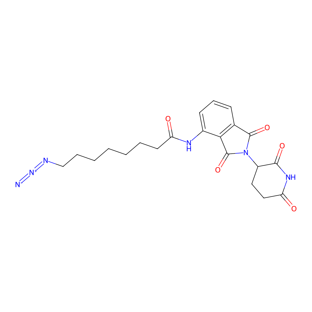 8-azido-N-[2-(2,6-dioxopiperidin-3-yl)-1,3-dioxo-2,3-dihydro-1H-isoindol-4-yl]octanamide molecular structure, CAS 2694727-72-3