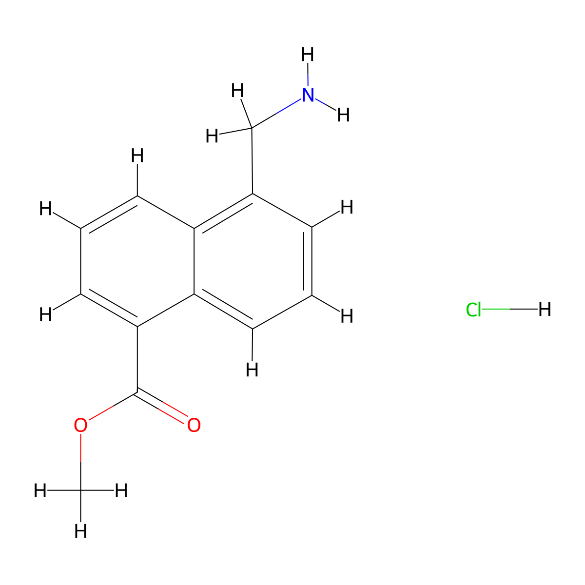 Methyl 5-(aminomethyl)naphthalene-1-carboxylate hydrochloride molecular structure, CAS 2694727-75-6