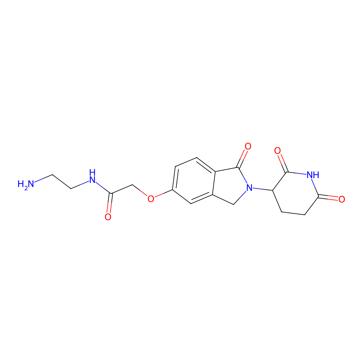 N-(2-aminoethyl)-2-[2-(2,6-dioxo-3-piperidyl)-1-oxo-isoindolin-5-yl]oxy-acetamide molecular structure, CAS 2694727-76-7