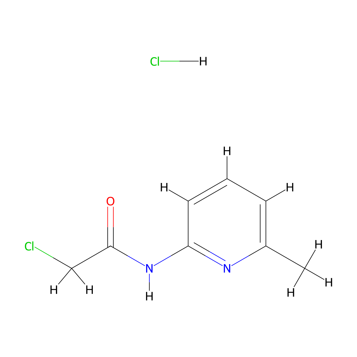 2-chloro-N-(6-methylpyridin-2-yl)acetamide hydrochloride molecular structure, CAS 2694727-78-9