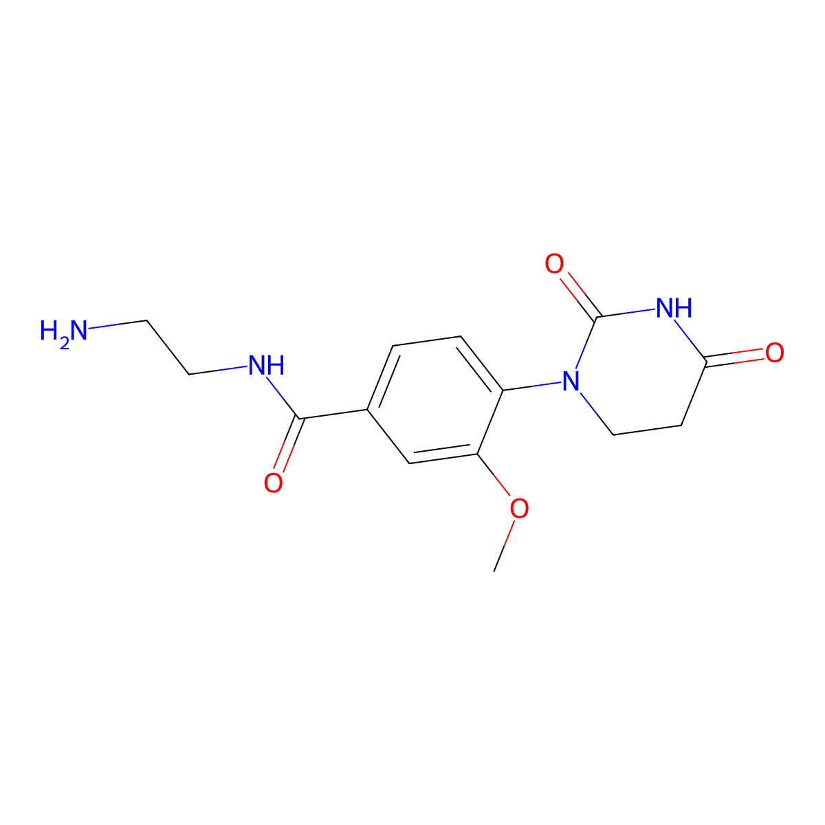 N-(2-Aminoethyl)-4-(2,4-dioxotetrahydropyrimidin-1(2H)-yl)-3-methoxybenzamide molecular structure, CAS 2694727-82-5