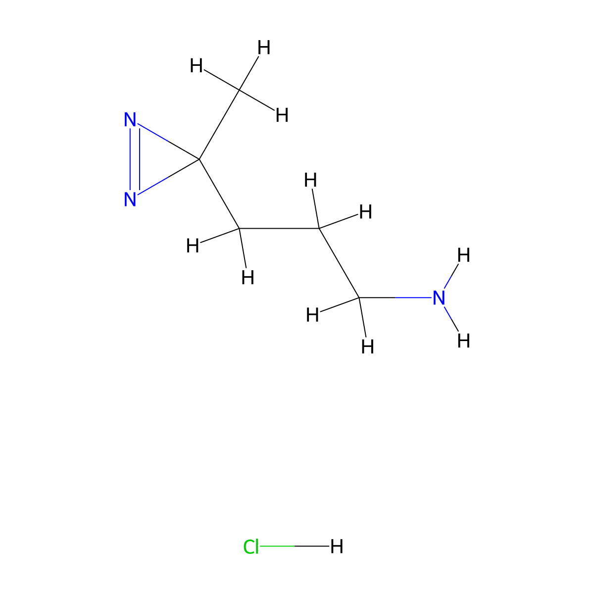 3-(3-methyl-3H-diazirin-3-yl)propan-1-amine hydrochloride molecular structure, CAS 2694727-85-8