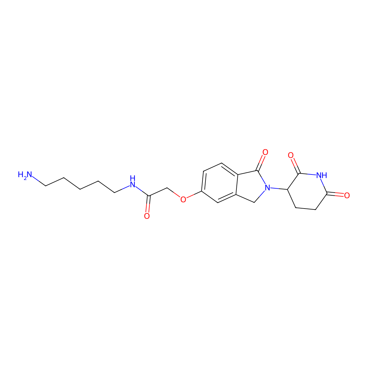 N-(5-aminopentyl)-2-[2-(2,6-dioxo-3-piperidyl)-1-oxo-isoindolin-5-yl]oxy-acetamide molecular structure, CAS 2694727-86-9