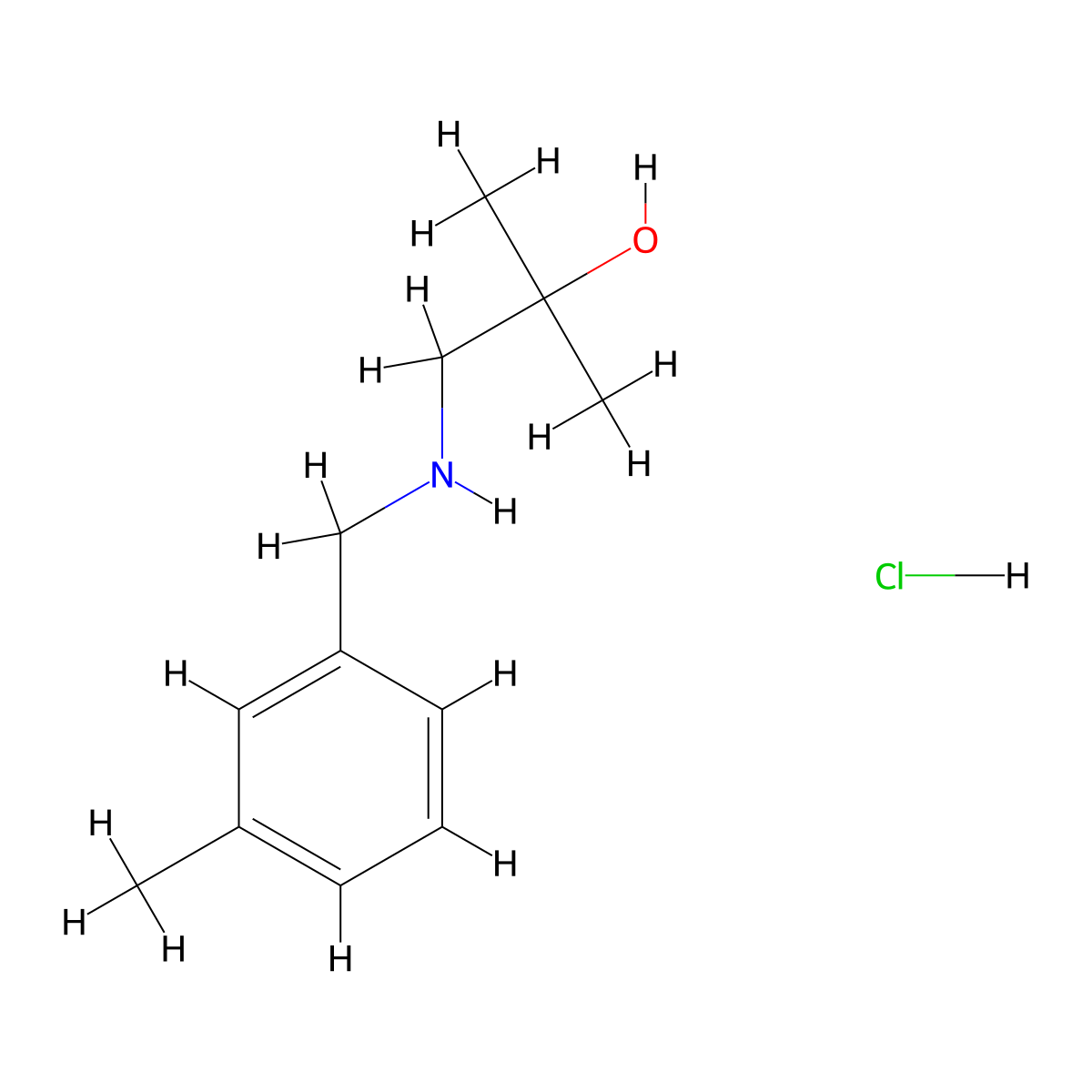 2-Methyl-1-{[(3-methylphenyl)methyl]amino}propan-2-ol hydrochloride molecular structure, CAS 2694727-92-7