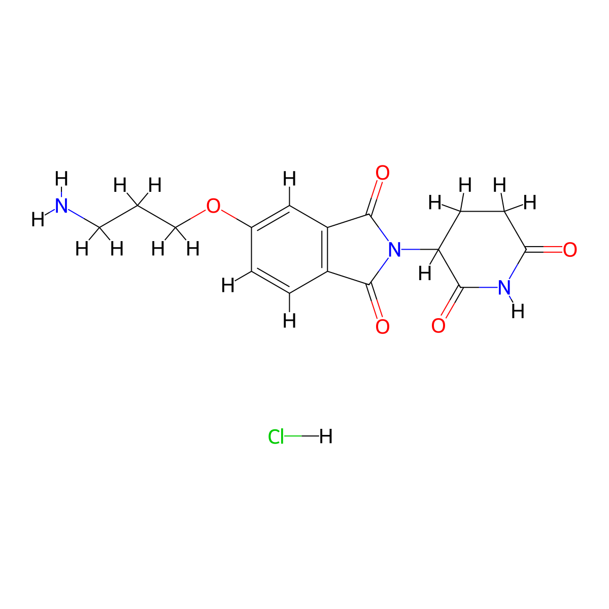 5-(3-aminopropoxy)-2-(2,6-dioxopiperidin-3-yl)-2,3-dihydro-1H-isoindole-1,3-dione hydrochloride molecular structure, CAS 2694727-94-9