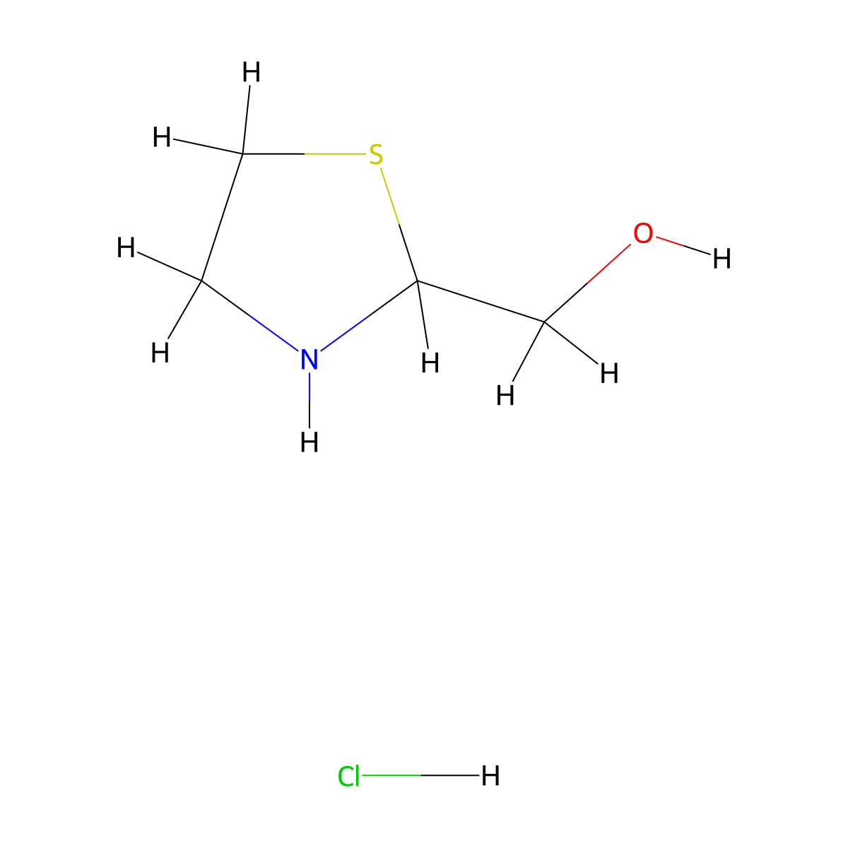 (1,3-Thiazolidin-2-yl)methanol hydrochloride molecular structure, CAS 2694727-95-0