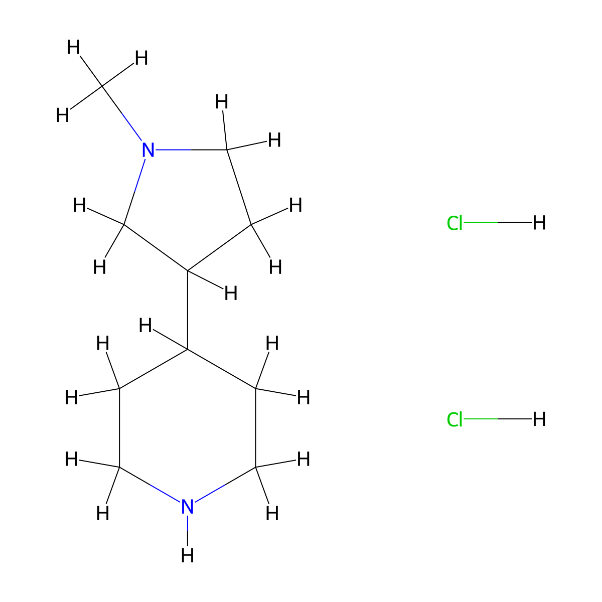 4-(1-Methylpyrrolidin-3-yl)piperidine dihydrochloride molecular structure, CAS 2694728-00-0