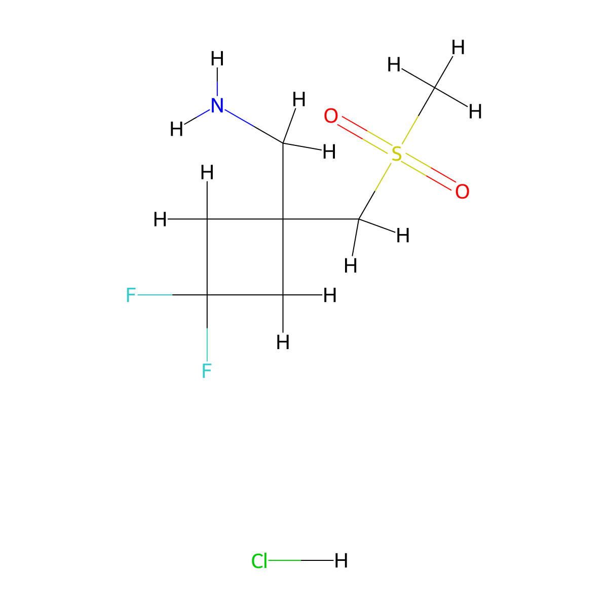 1-[3,3-Difluoro-1-(methanesulfonylmethyl)cyclobutyl]methanamine hydrochloride molecular structure, CAS 2694728-01-1