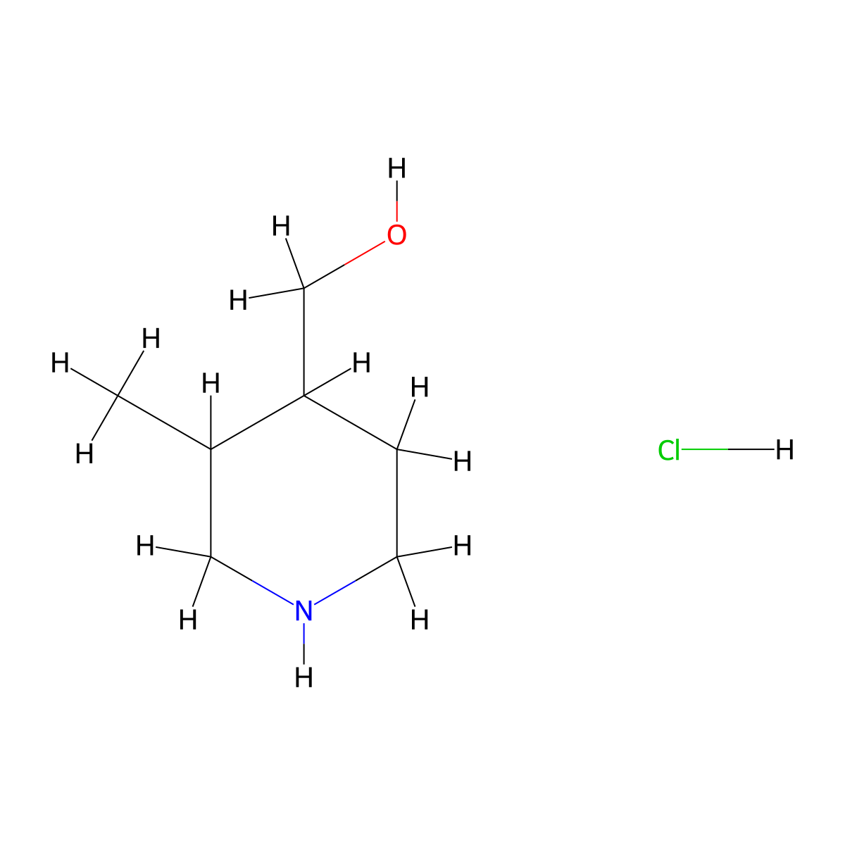 (3-Methylpiperidin-4-yl)methanol hydrochloride molecular structure, CAS 2694728-06-6