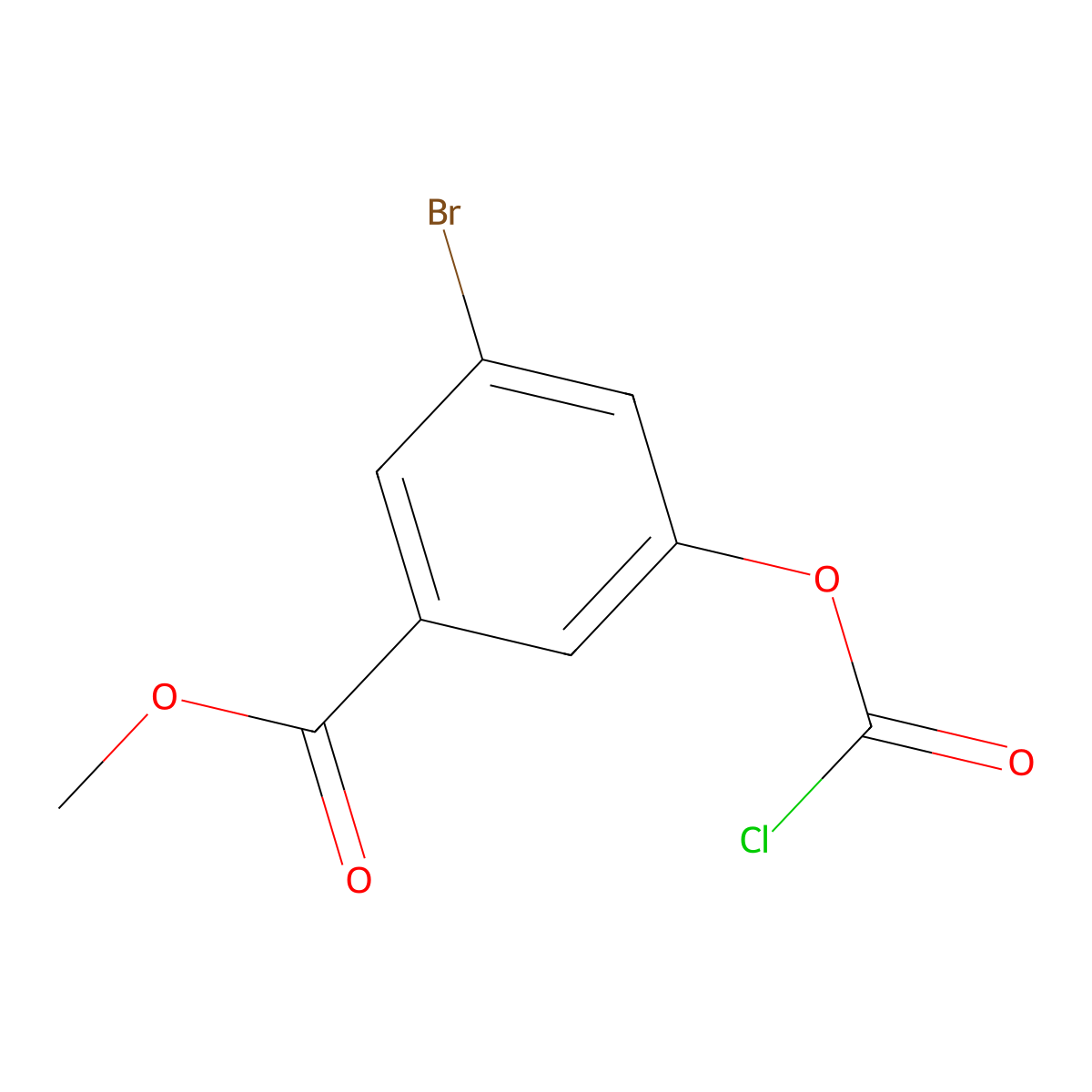 Methyl 3-bromo-5-((chlorocarbonyl)oxy)benzoate molecular structure, CAS 2694728-07-7