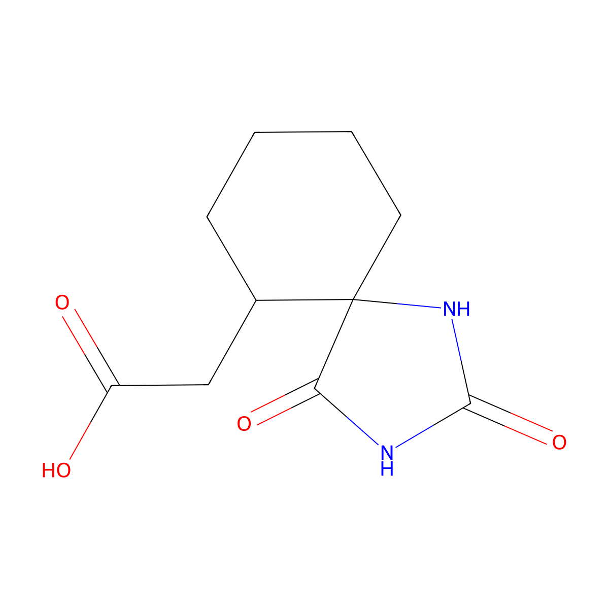 2-{2,4-Dioxo-1,3-diazaspiro[4.5]decan-6-yl}acetic acid molecular structure, CAS 2694728-14-6