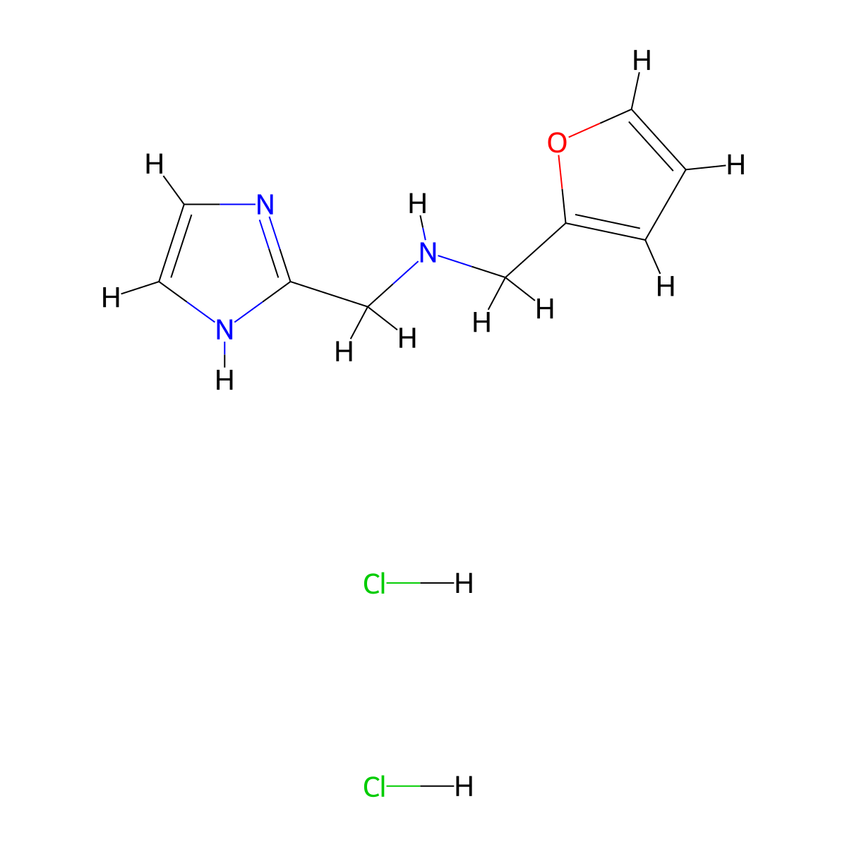 [(furan-2-yl)methyl][(1H-imidazol-2-yl)methyl]amine dihydrochloride molecular structure, CAS 2694728-20-4