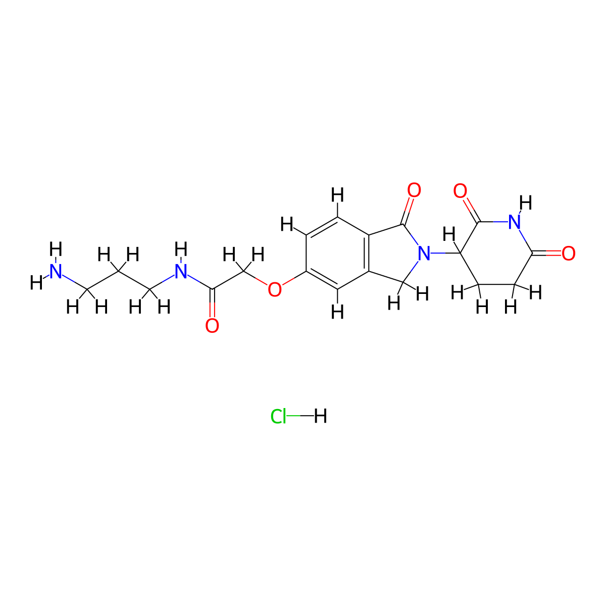 N-(3-aminopropyl)-2-{[2-(2,6-dioxopiperidin-3-yl)-1-oxo-2,3-dihydro-1H-isoindol-5-yl]oxy}acetamide hydrochloride molecular structure, CAS 2694728-24-8