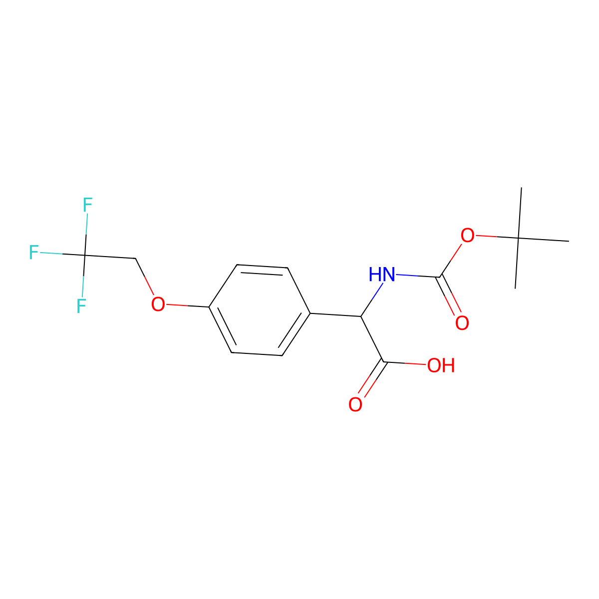 2-{[(Tert-butoxy)carbonyl]amino}-2-[4-(2,2,2-trifluoroethoxy)phenyl]acetic acid molecular structure, CAS 2694728-26-0