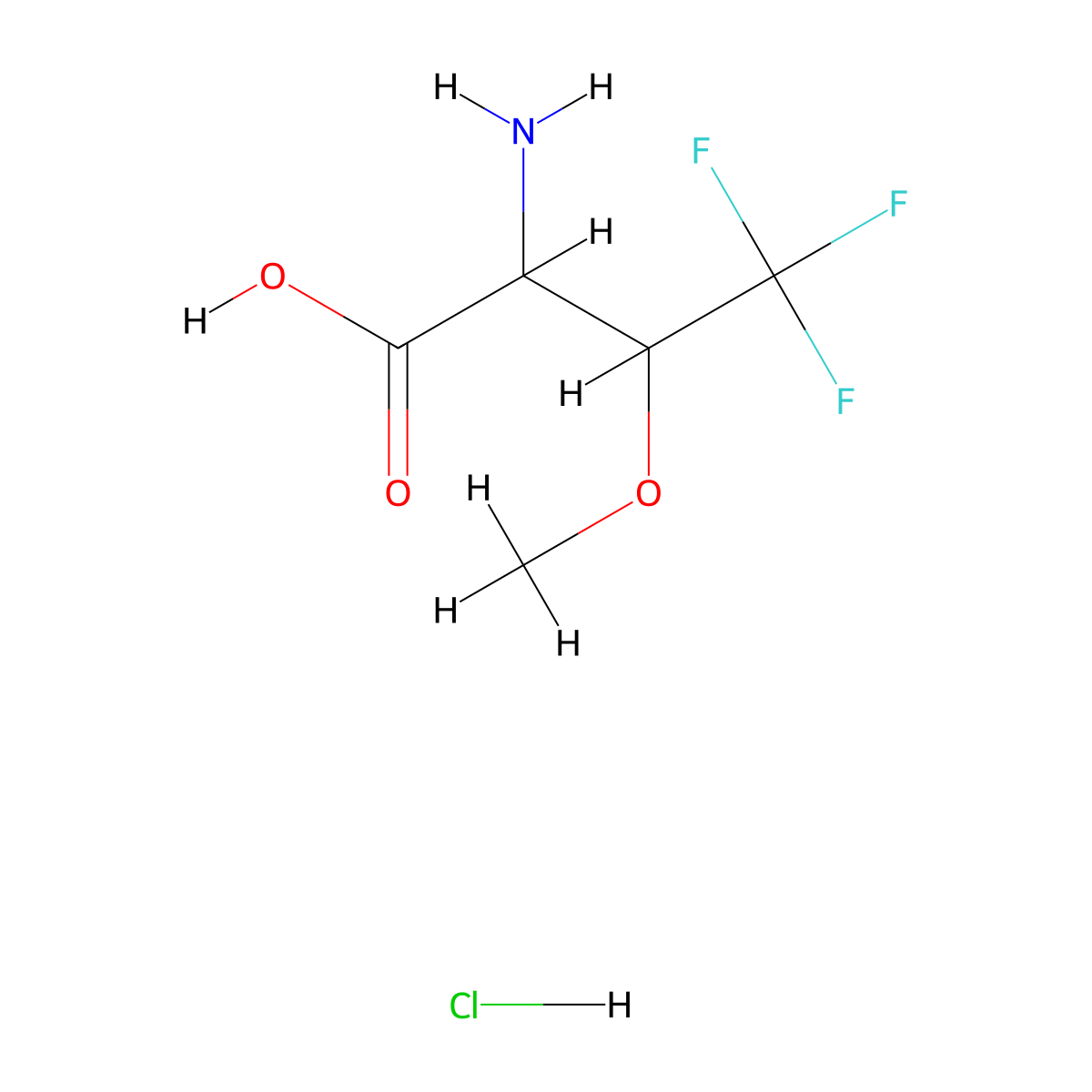2-Amino-4,4,4-trifluoro-3-methoxybutanoic acid hydrochloride molecular structure, CAS 2694728-27-1
