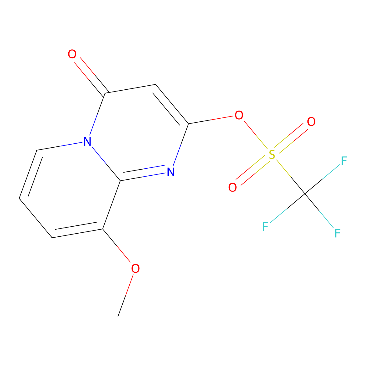 9-methoxy-4-oxo-4H-pyrido[1,2-a]pyrimidin-2-yl trifluoromethanesulfonate molecular structure, CAS 2694728-36-2