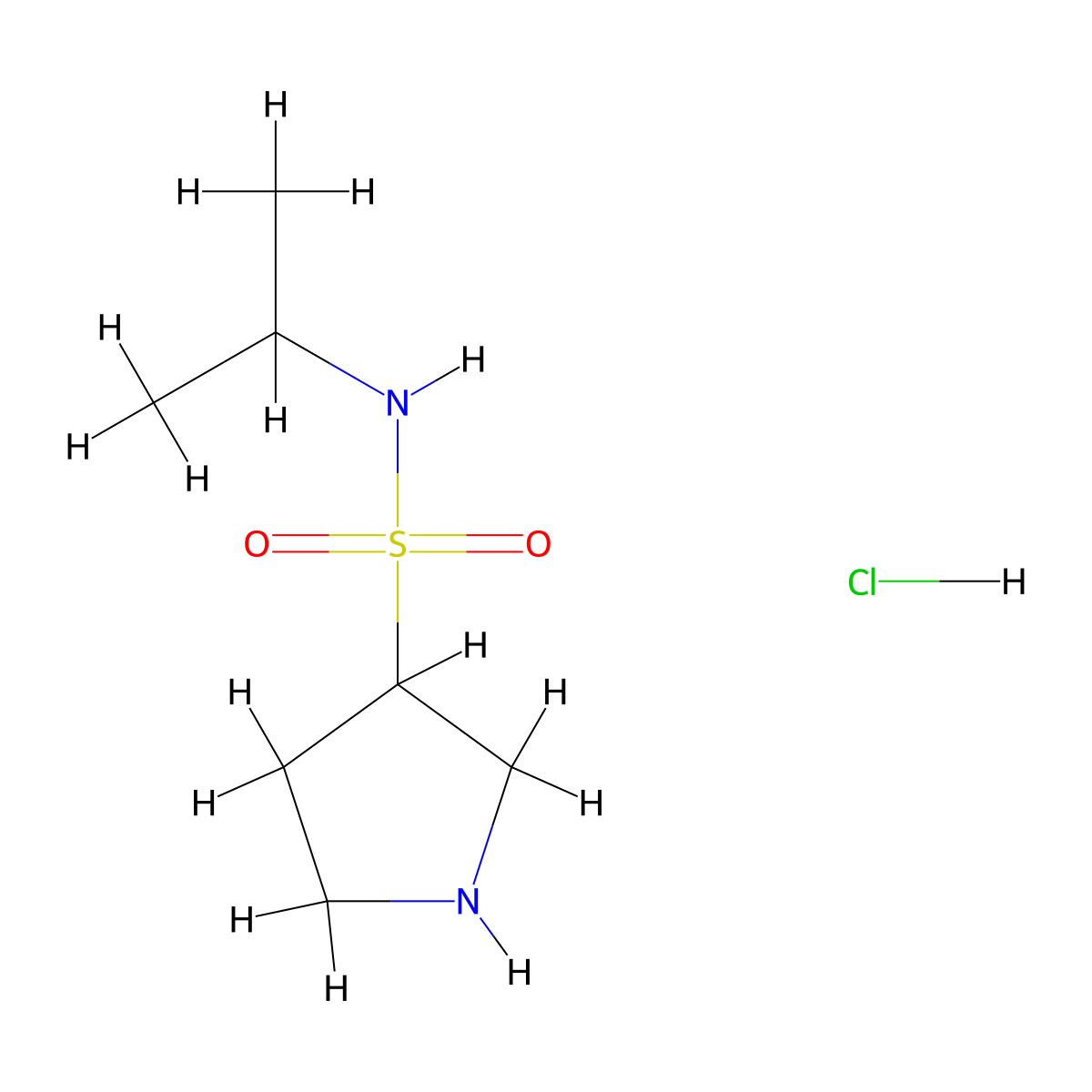 N-(propan-2-yl)pyrrolidine-3-sulfonamide hydrochloride molecular structure, CAS 2694728-37-3