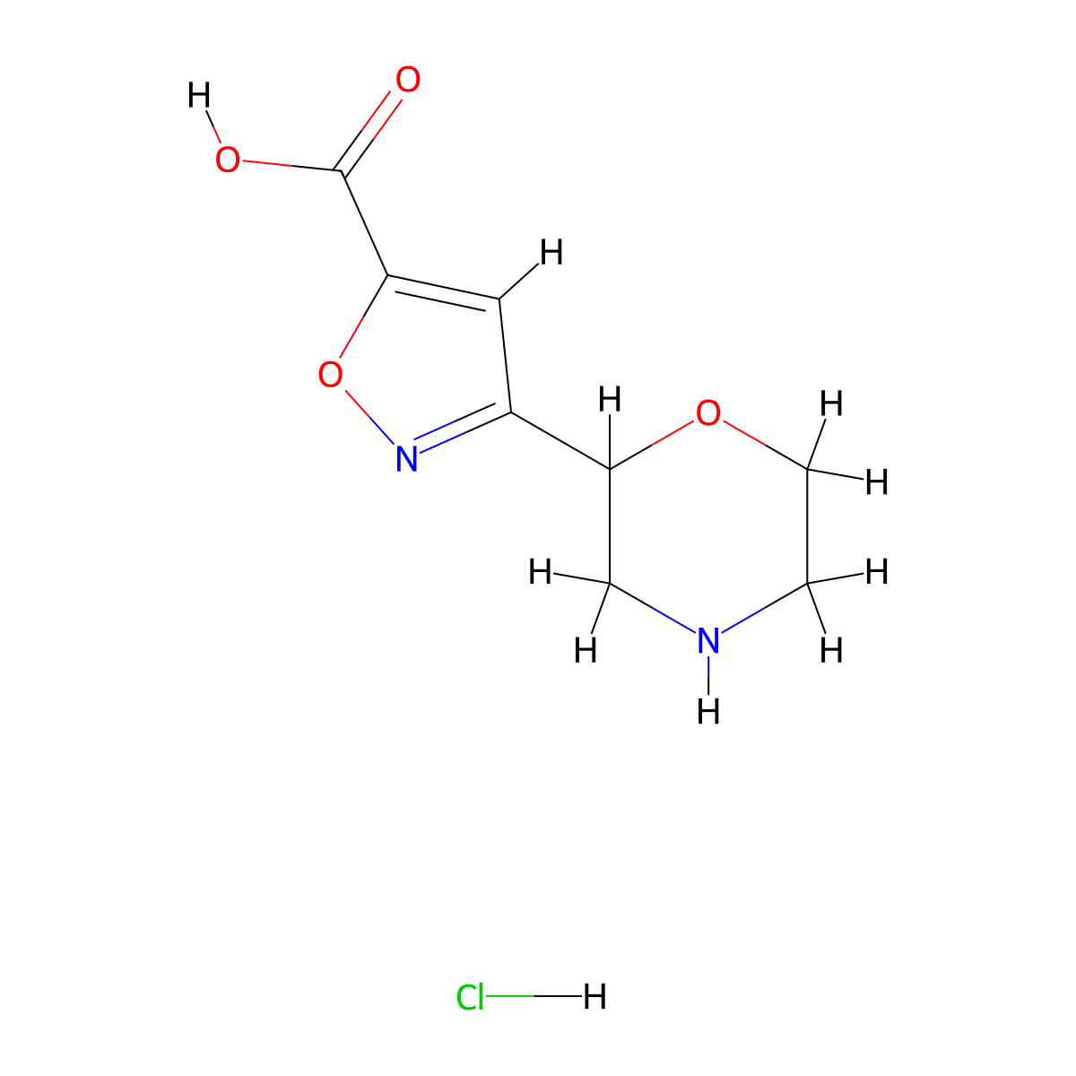 3-(Morpholin-2-yl)-1,2-oxazole-5-carboxylic acid hydrochloride molecular structure, CAS 2694728-41-9