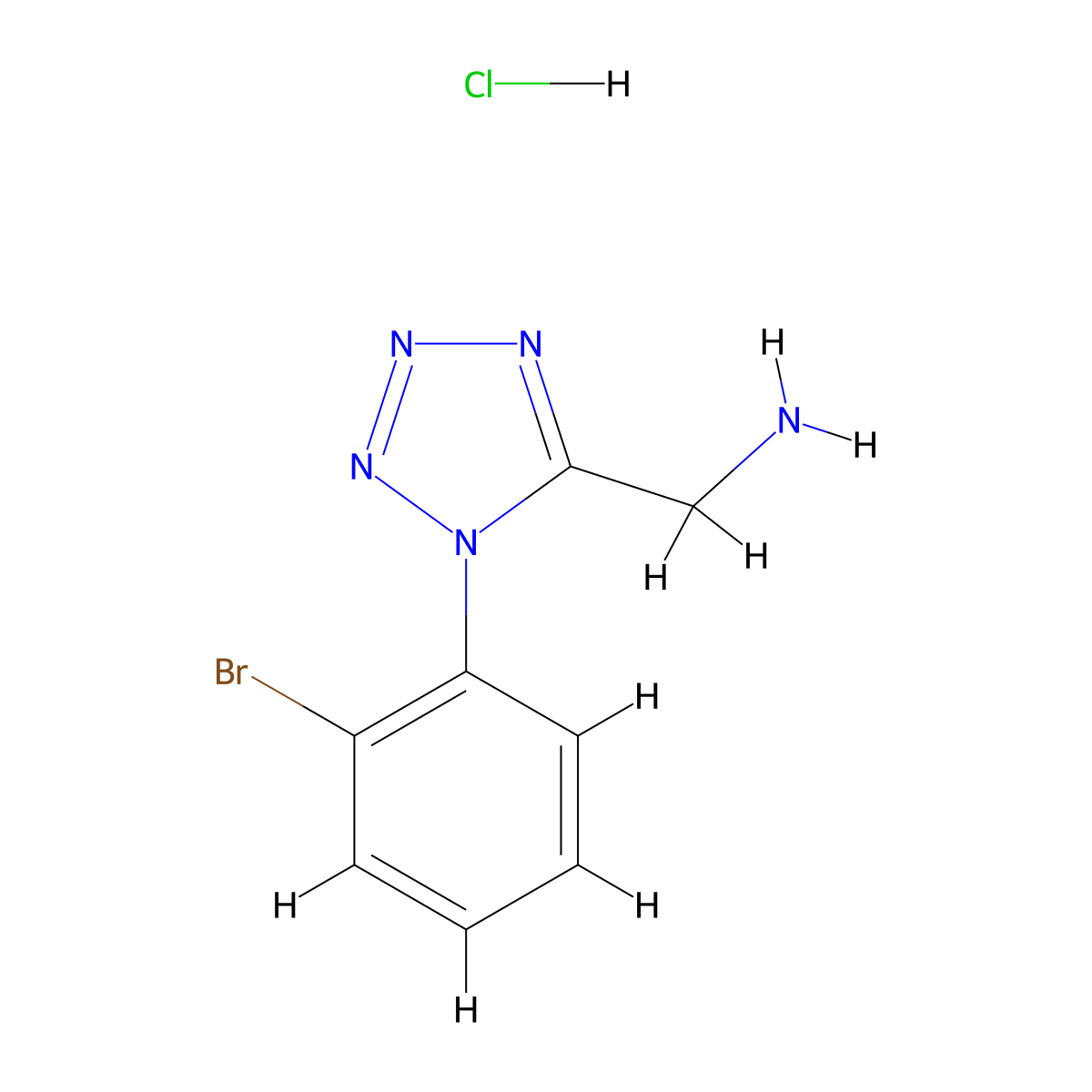 1-[1-(2-bromophenyl)-1H-1,2,3,4-tetrazol-5-yl]methanamine hydrochloride molecular structure, CAS 2694728-42-0