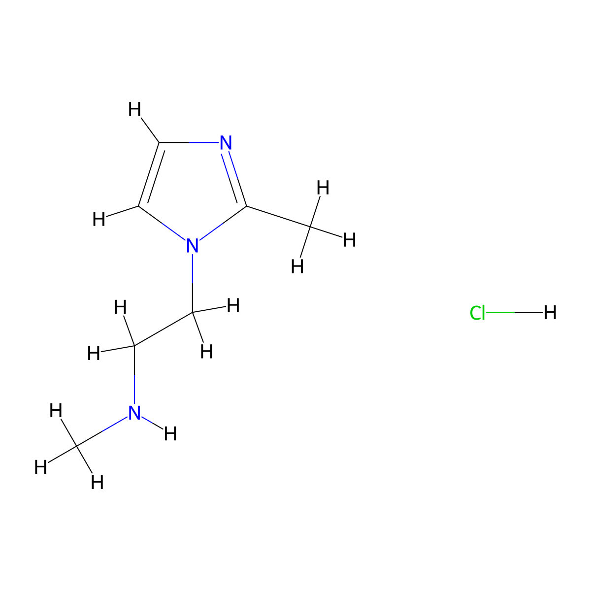 methyl[2-(2-methyl-1H-imidazol-1-yl)ethyl]amine hydrochloride molecular structure, CAS 2694728-45-3