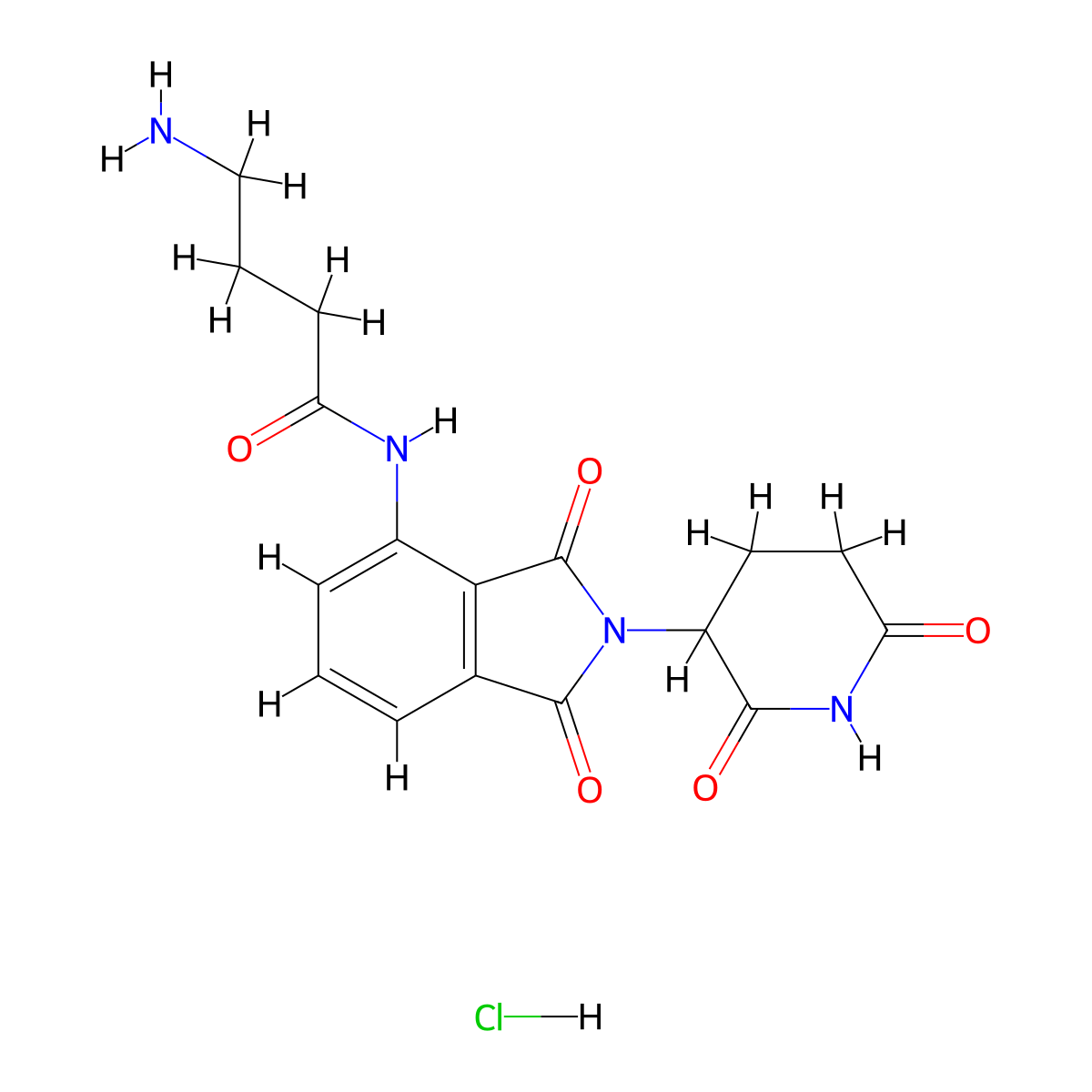 4-Amino-N-(2-(2,6-dioxopiperidin-3-yl)-1,3-dioxoisoindolin-4-yl)butanamide hydrochloride molecular structure, CAS 2694728-46-4