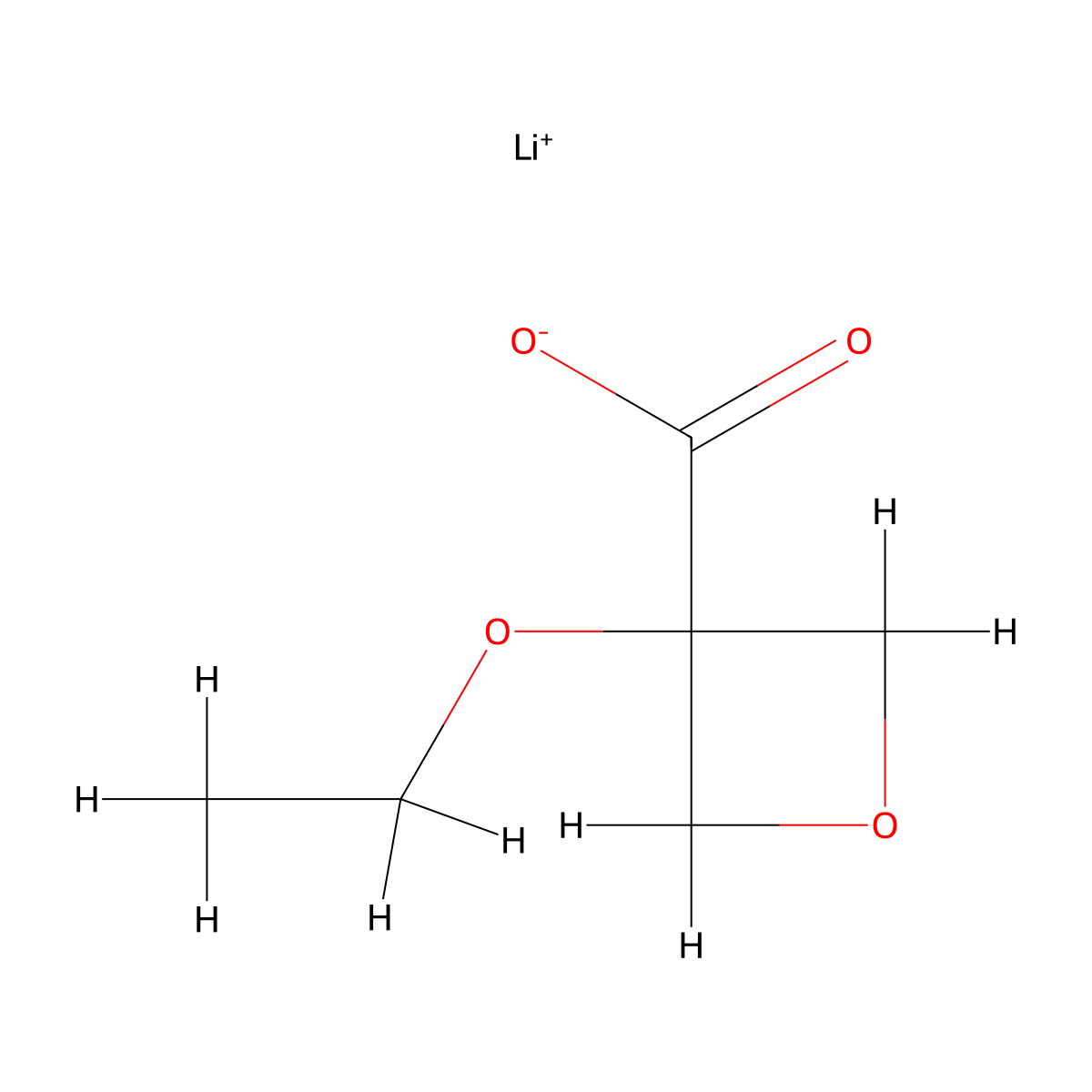 Lithium(1+) 3-ethoxyoxetane-3-carboxylate molecular structure, CAS 2694728-47-5