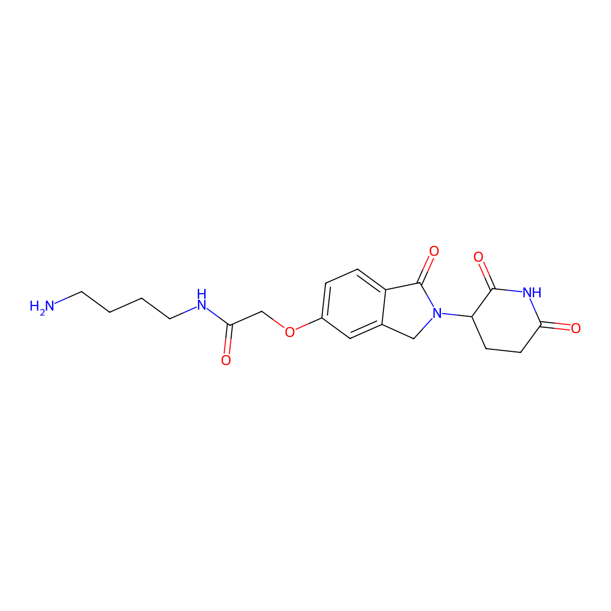 N-(4-aminobutyl)-2-[2-(2,6-dioxo-3-piperidyl)-1-oxo-isoindolin-5-yl]oxy-acetamide molecular structure, CAS 2694728-48-6