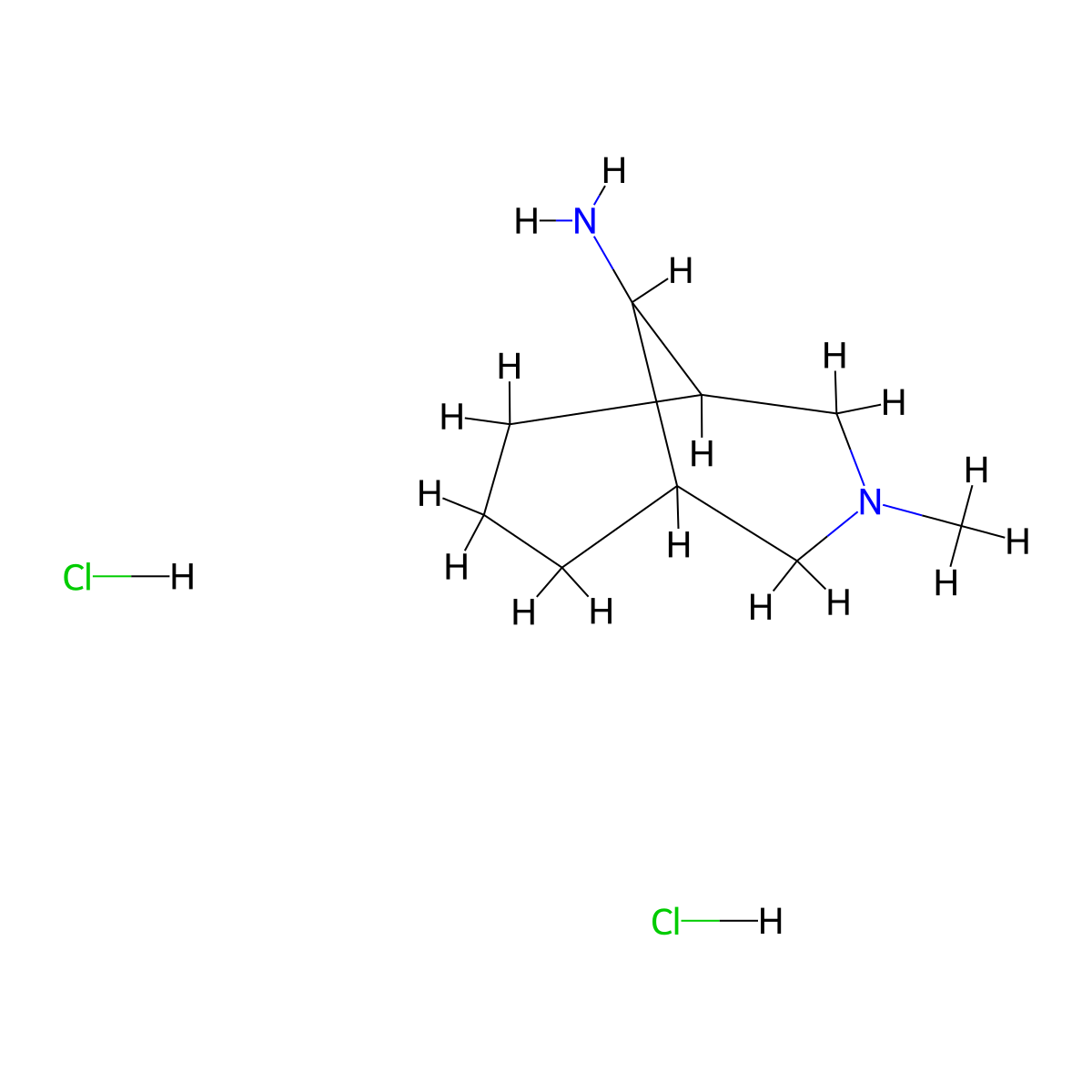 3-Methyl-3-azabicyclo[3.3.1]nonan-9-amine dihydrochloride molecular structure, CAS 2694728-55-5